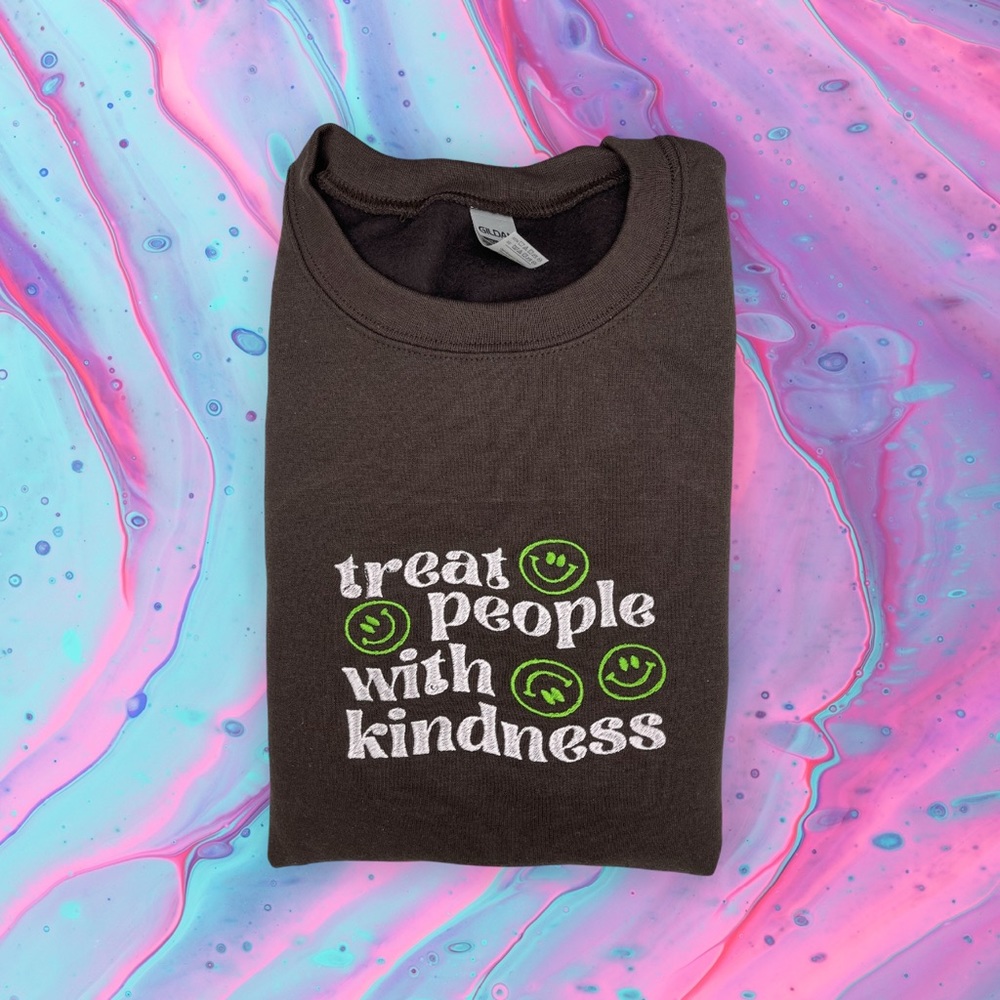 Treat people with kindness embroidered Crewneck